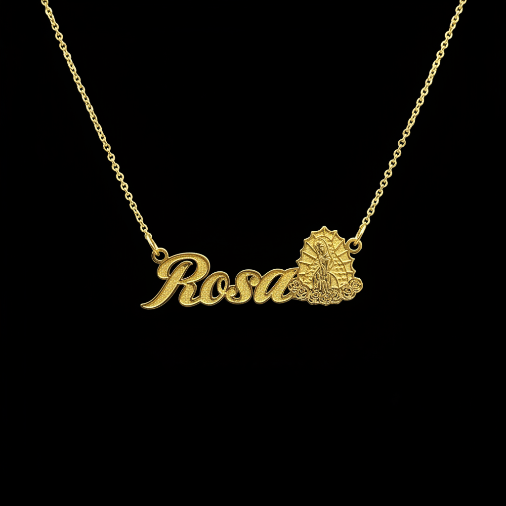 Collar Personalizado con Corazón Floral