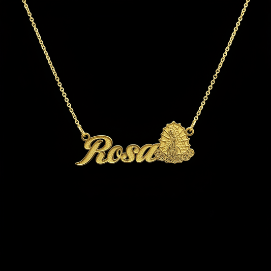 Collar Personalizado con Corazón Floral