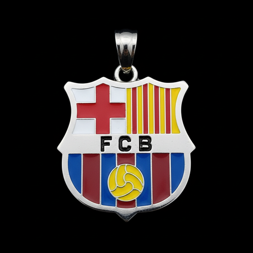 Dije FC Barcelona en plata 925 con escudo oficial