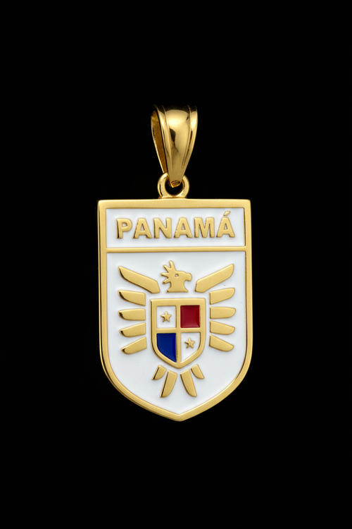 Dije de Panamá bañado en oro