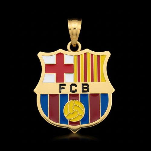 Dije FC Barcelona en oro 10K con escudo oficial